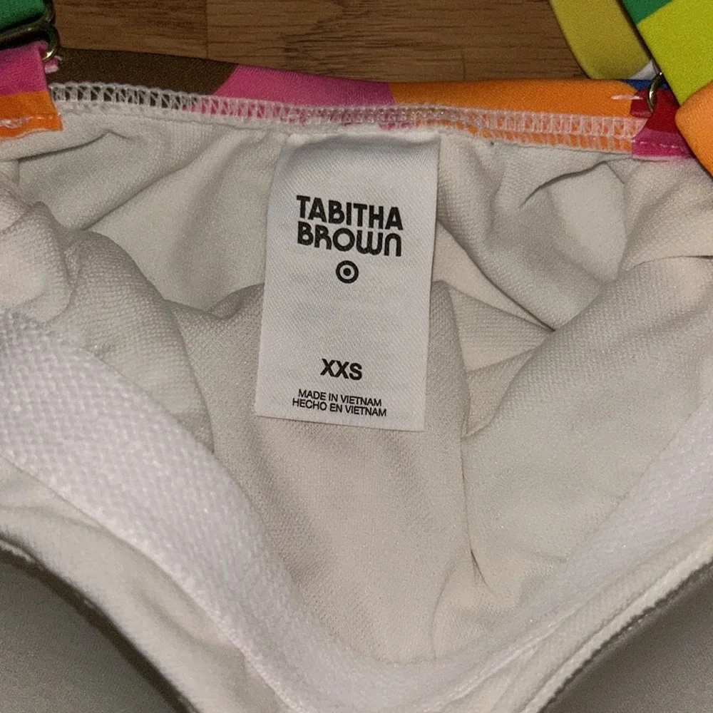 Tabitha Brown for Target on piece swimsuit. High hips, adjustable straps. EUC - Picture 3 of 5